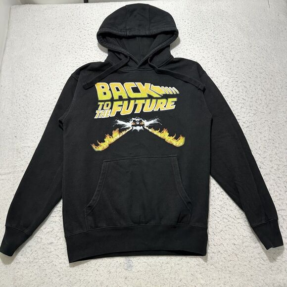 Universal Studios Mens Small Back To The Future Black Pullover Hoodie Sweatshirt - Picture 1 of 14